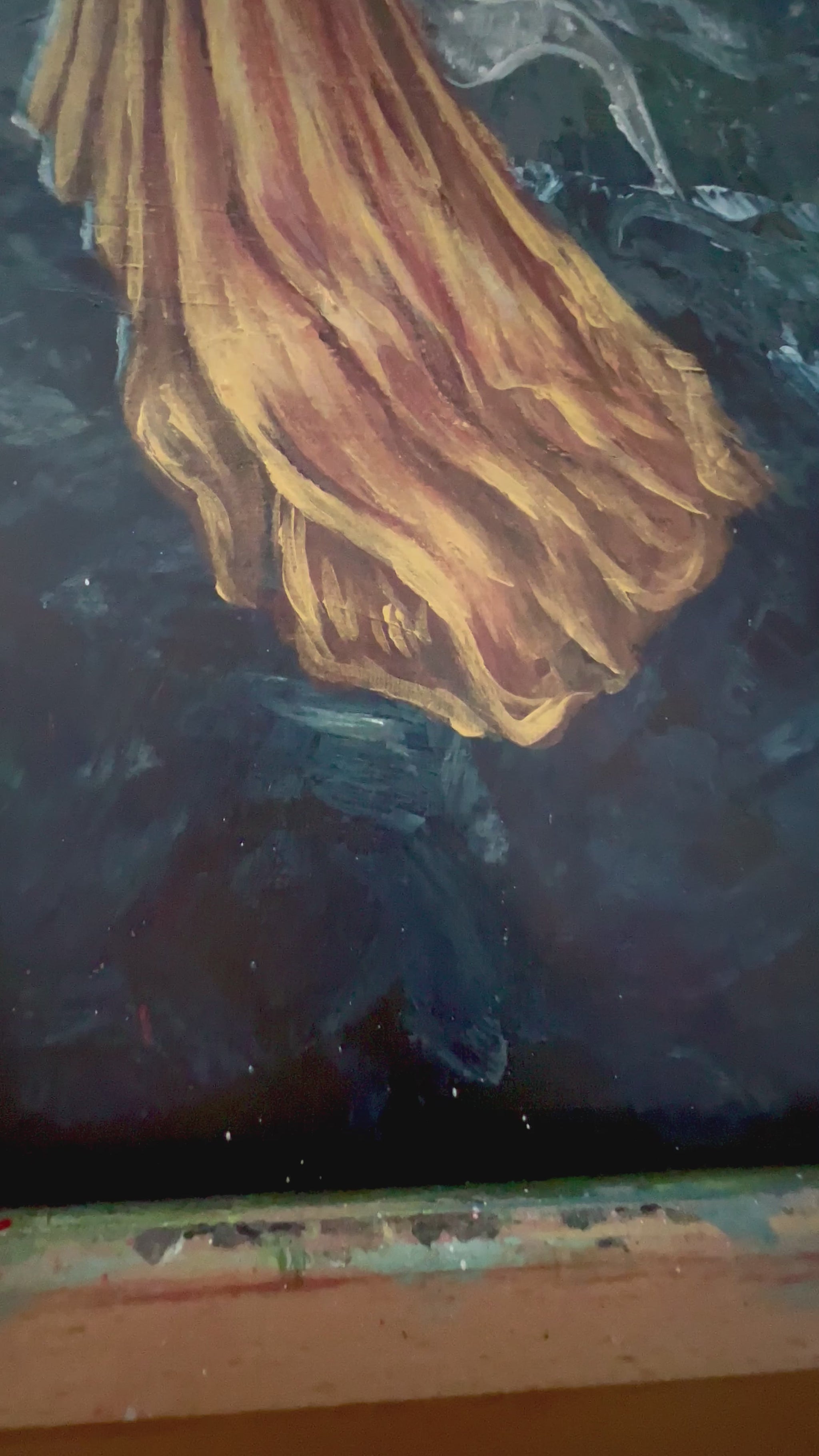 textured painting with molding paste. And metallic paint